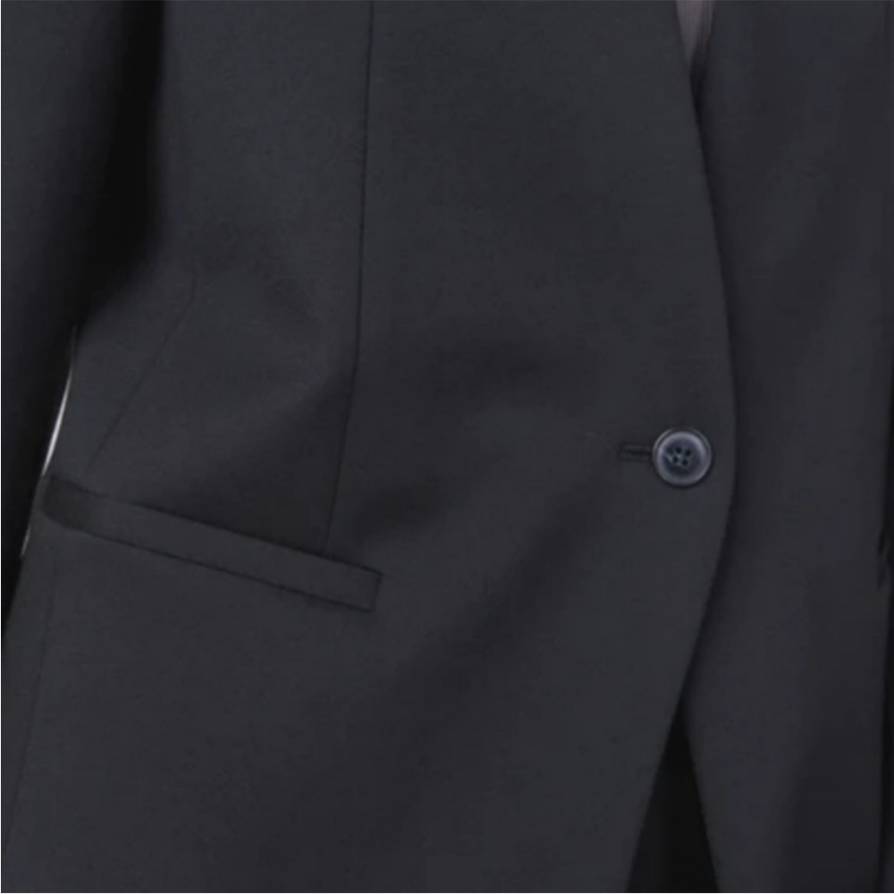 Spanx Perfect Oversized Collarless Blazer Classic Black Size 1X one button - Picture 7 of 12